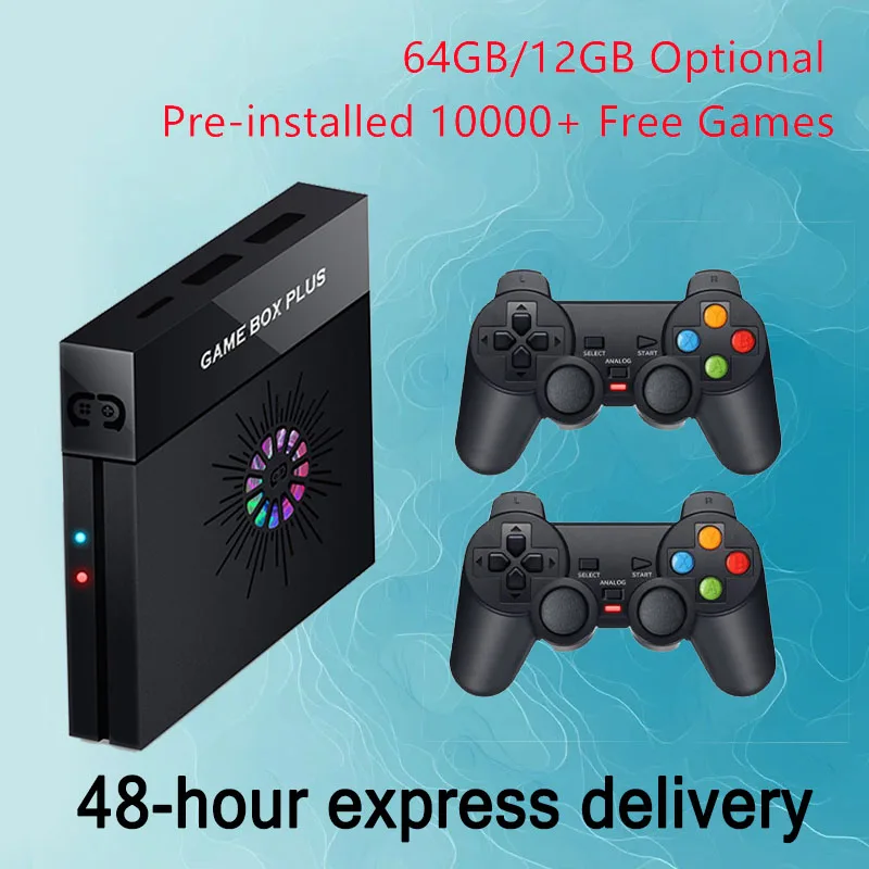 10000 Free Games X6 Magic Box Super Game Box Plus 4K TV Video Game Console  64GB 128GB for psp/ps1/mame with wireless 2 gamepads