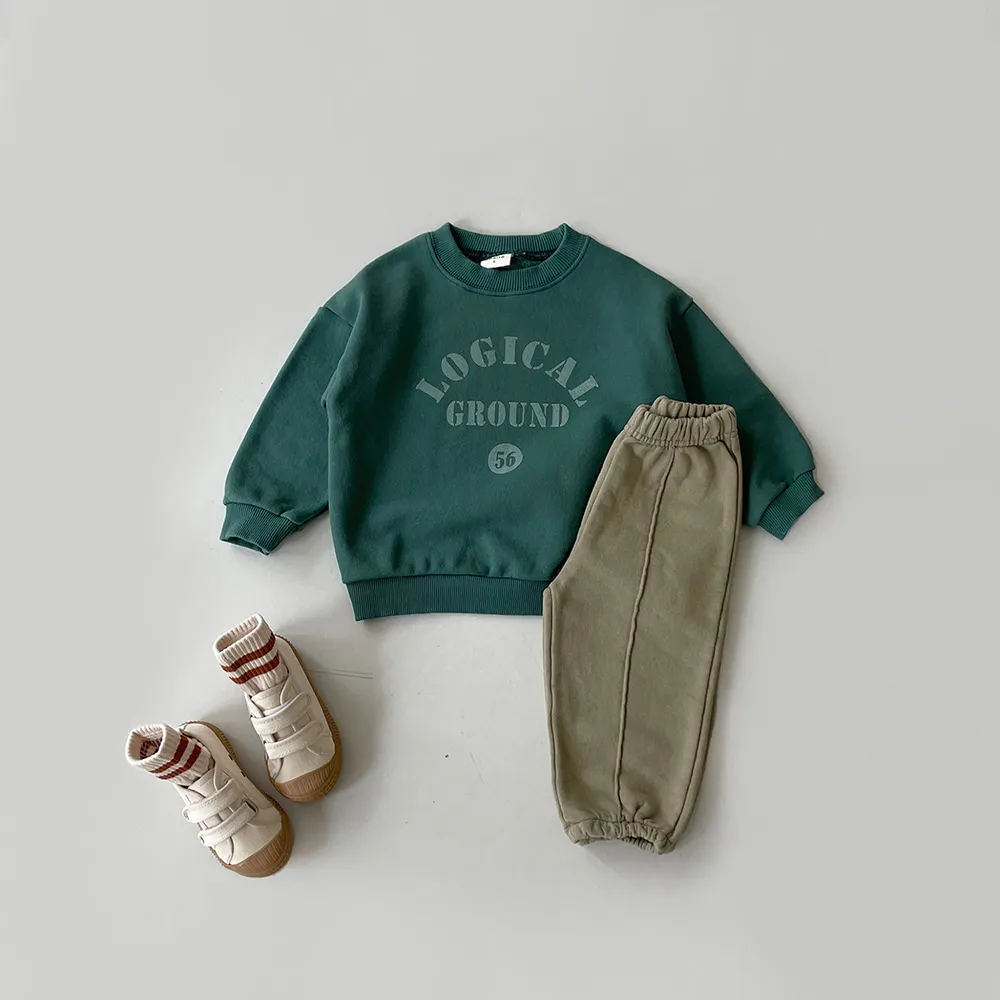 Autumn Children's Cotton Harlan Loose Baby Pants Solid Boys and Girls Casual Sports