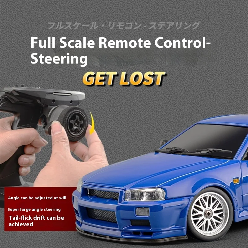 LD1899 1/18 rc drift car GTR R34 Metal Alloy Body Shell Full proportional control Remote Control Car in Gyroscope 4
