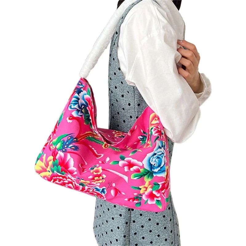 Women Northeast Flower Bag Traditional Shoulder Bag Large Shopping Bag