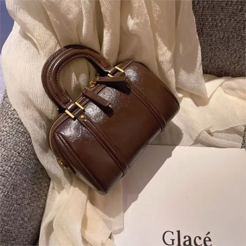 JIAERDI Retro Cylinder Pillow Handbag Women Soft Leather Large Capacity Shoulder Bags Ladies Premium Luxury Design Crossbody Bag