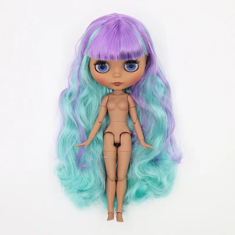 DBS-Boneca Matte Frosted Blyth com corpo de 19 articulações, rosto bronzeado, pele escura, moda DIY, boneca à fantasia, presentes para meninas, 30cm, 1:6