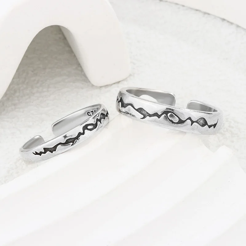 

925 Sterling Silver Rock Flaw Rings For Women Couple Wedding Engagement Luxury Jewelry Accessories Wholesale Jewellery