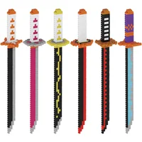 Animes Demon Slayer Yamato Swords Nichirin Knifes Blade Arms Equipage Accessories Game Model Toys Kids Brick Building Block 1