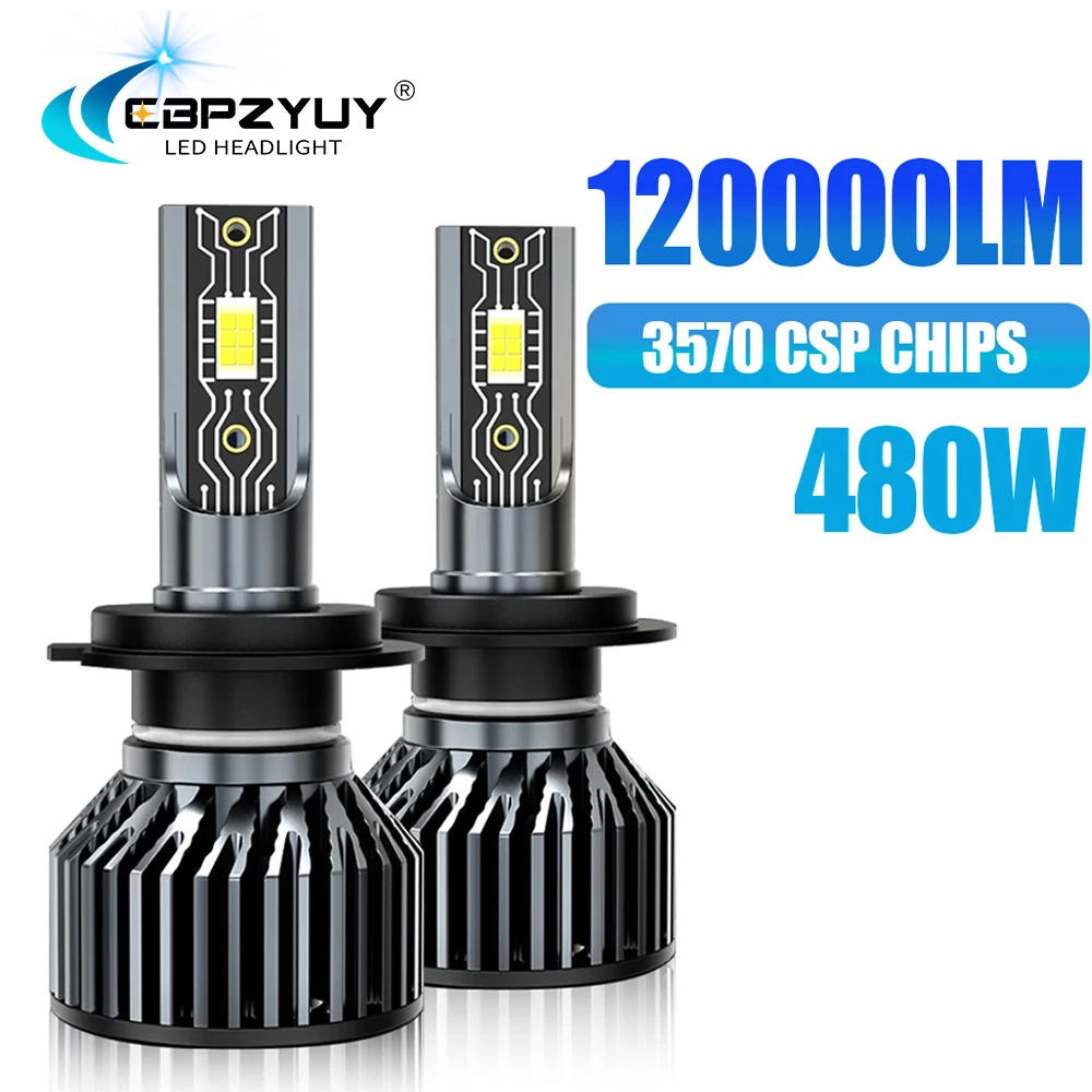 

CBPZYUY h1 led bulbs h7 led headlights 120000LM 480W h4 led 12v h8 h9 h11 9005 HB3 9006 HB4 9012 Headlamp 6000K car light bulbs