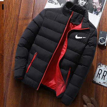 Veste en coton à col montant avec fermeture éclair pour hommes, Parka chaude épaissie, Veste de sport de jogging, Hip Hop Street, Mode d'hiver décontractée, Nouveau