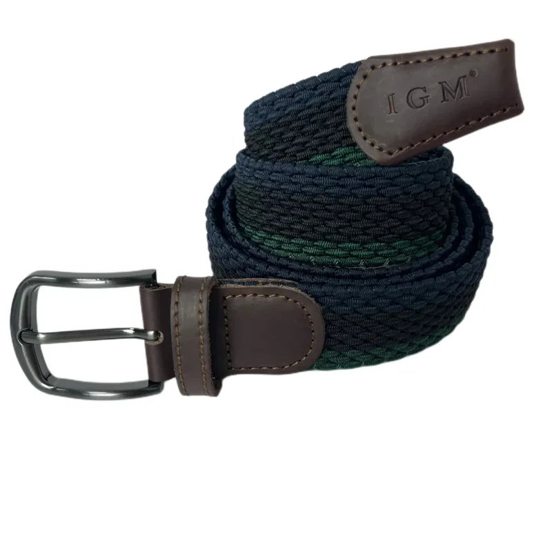 Genuine Leather Golf Braid Stretchy Belt Men's & Women's Colorful Casual Canvas Elastic For Jeans Shorts