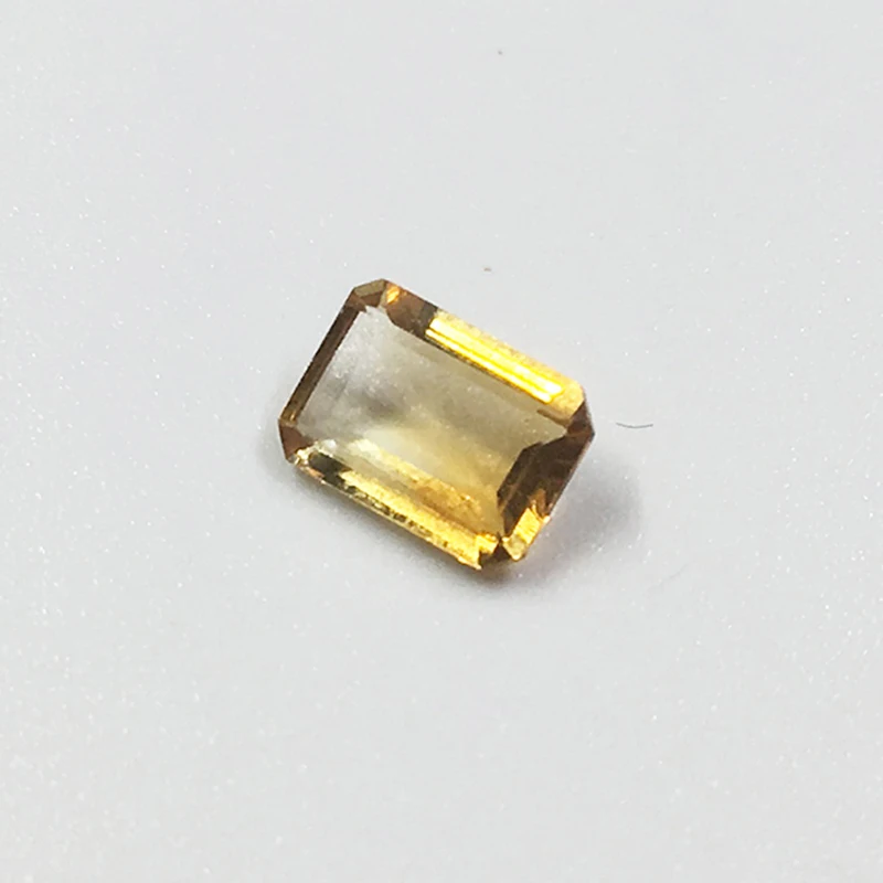 Pierre Précieuse Citrine Taillée émeraude 93,10 Carats AAA+ - Jaune, Créée En Labo, Qualité Excellente