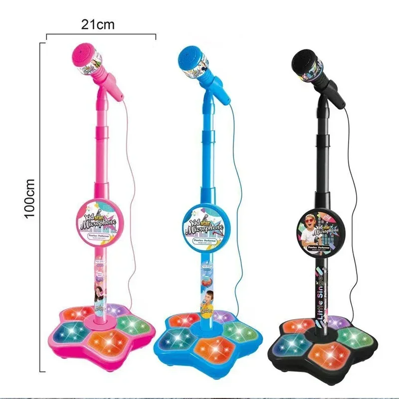 Kids Microphone and Stand,Kids Karaoke Machine for Girls Boys,Party Sing Musical Toy with Flashing Lights,Children's Microphone 5