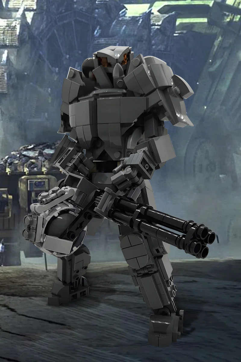 MOC X-01 Power Rüstung Modell Bausteine Fallouted Spiel Rüstung High-Tech Kampf Mecha Roboter Ziegel Spielzeug Erwachsene geschenk – Detail 7