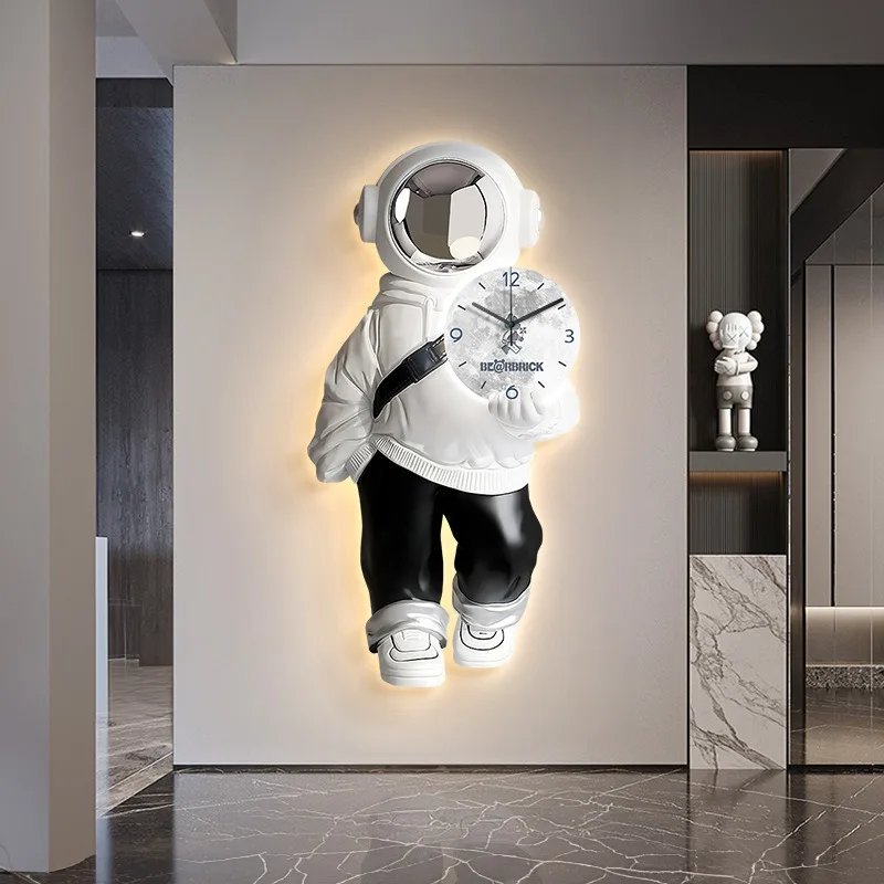 Large Wall Art Clocks with Light LED Mural Luxury Wall Ornaments Bedroom Kitchen Watches Coffe Bar Home Decoration Accessories
