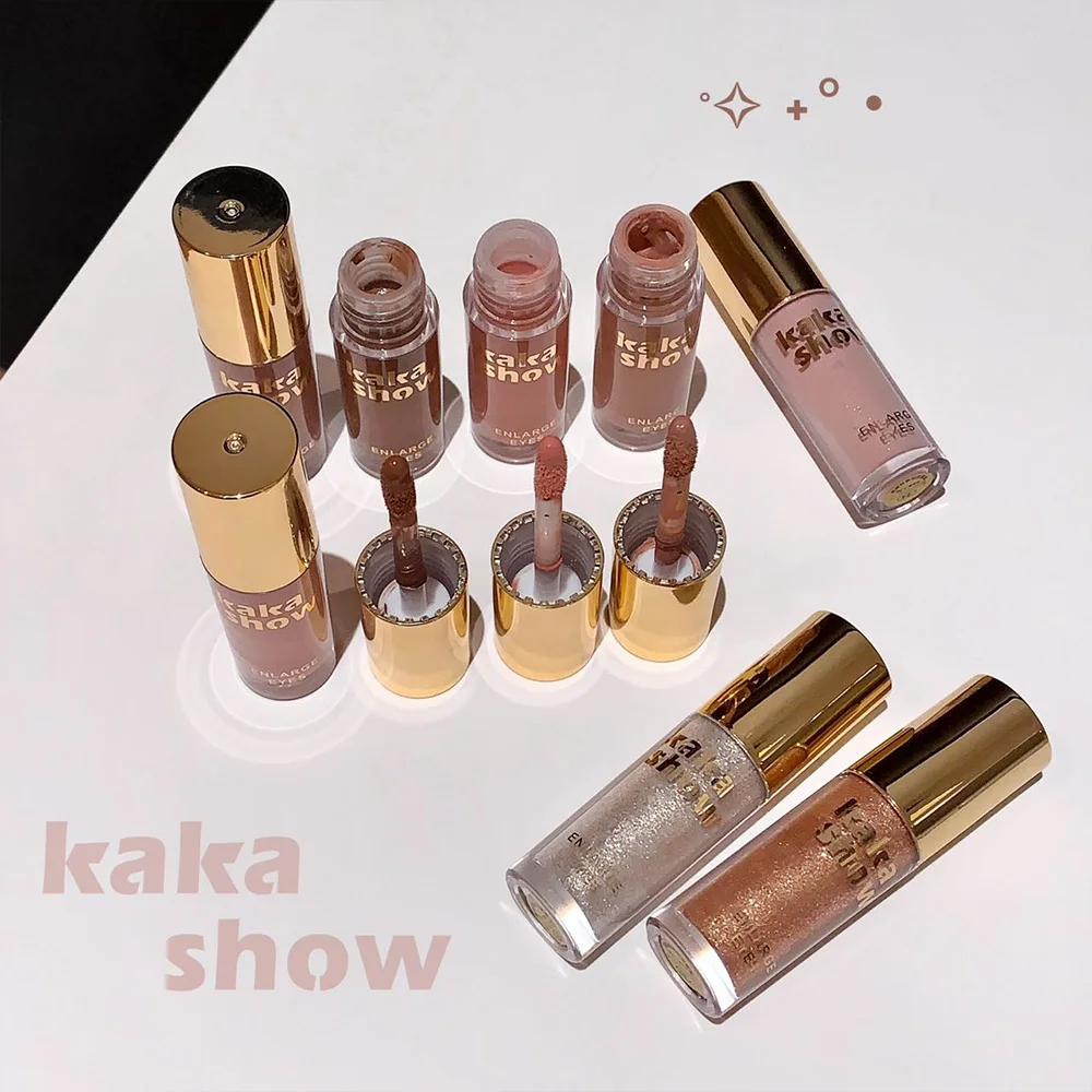 Kakashow Mist Eyeshadow Liquid Matte Pearlescent Shimmer Brightens Earth-colored Liquid Eyeshadow Complete Eyemakeup in 3 Min