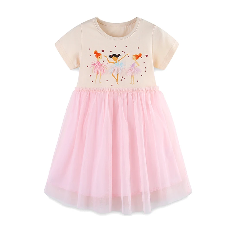 

Summer Cute Girls Princess Dress Kids Short Sleeve Tulle Costume Children Birthday Party Kids Easter Costumes