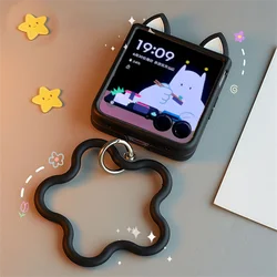 Ins Korean Cute Cat Ears Black Star Bracelet Phone Case - Stylish & Protective Back Cover for Razr 60Ultra (A)