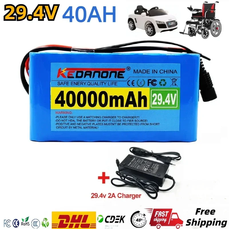 

24V 40Ah 7S3P 18650 Li-ion Battery Pack 29.4V 30000mAh Electric Bicycle Moped /Electric/Lithium Ion Battery Pack 2A Charger