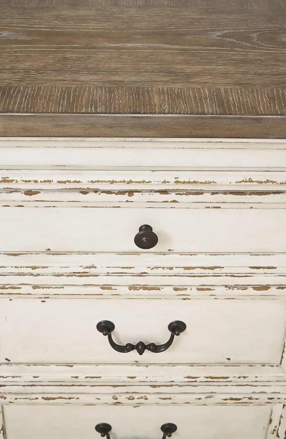 Realyn French Country Distressed Dining Room Buffet or Server, Chipped White 5