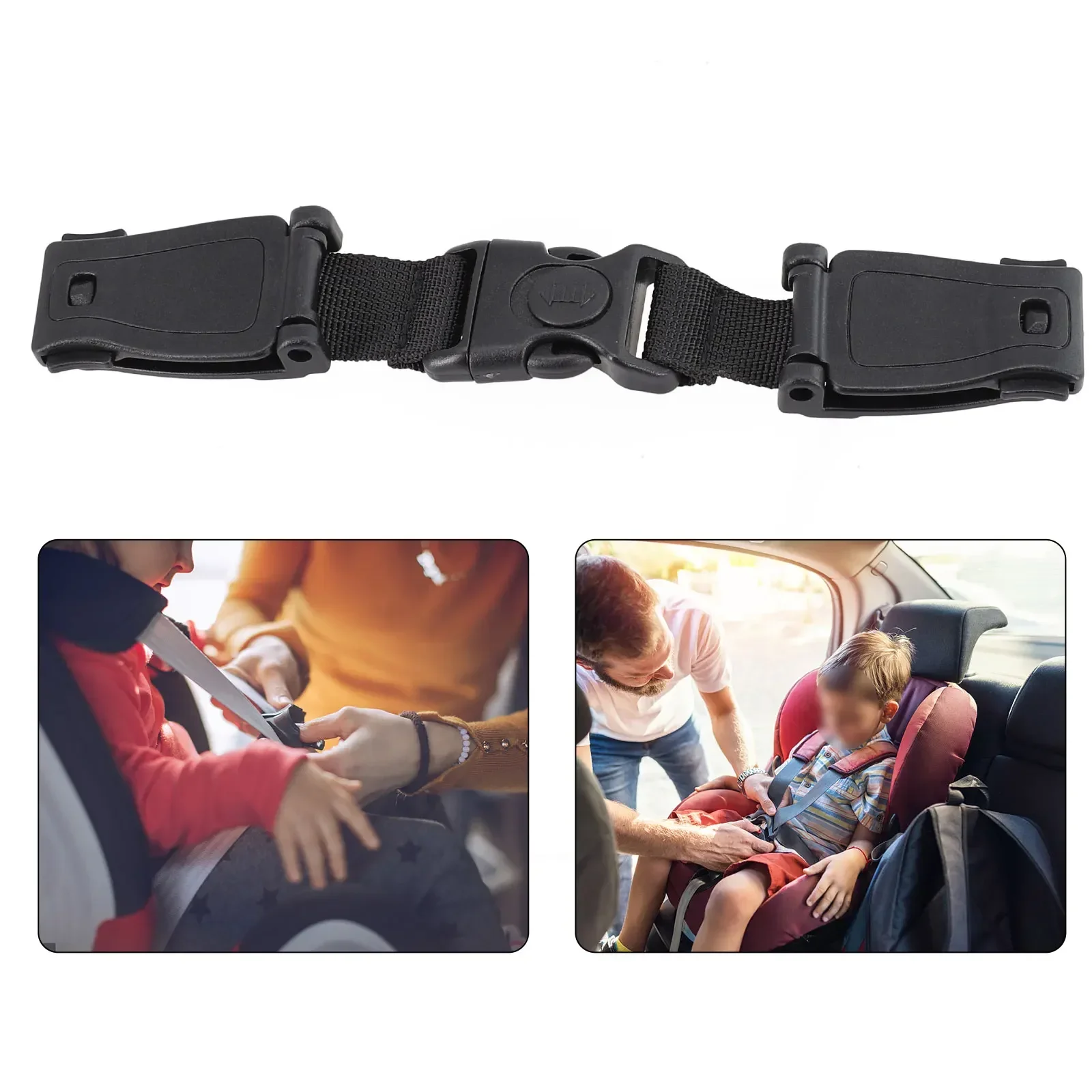 Seggiolini di sicurezza per auto cintura con cinturino durevole-Clip per pettorina per imbracatura per bambini fibbia sicura 16.5cm nero-accessori per veicoli - immagine 4