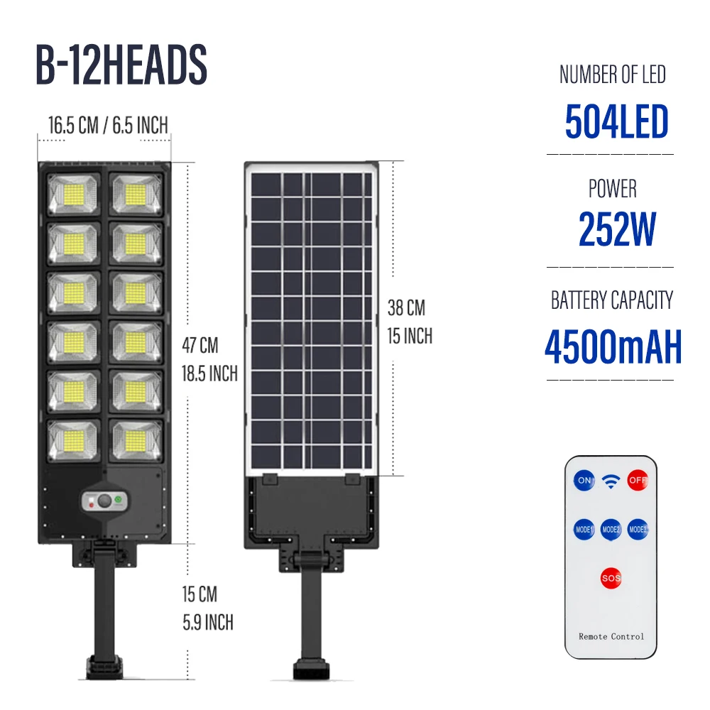 504LED Solar Light Outdoor IP65 Waterproof Super Bright Street Light with Remote Control Motion Sensor Street Garden Wall Light led solar garden lights Solar Lamps