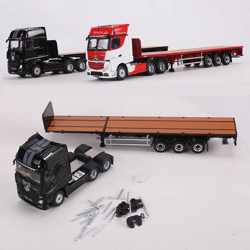 GCD 1:64 ACTROS GIGASPACE 6*2 Sattelzugmaschine & Scalable Trailer Alloy Mode Car