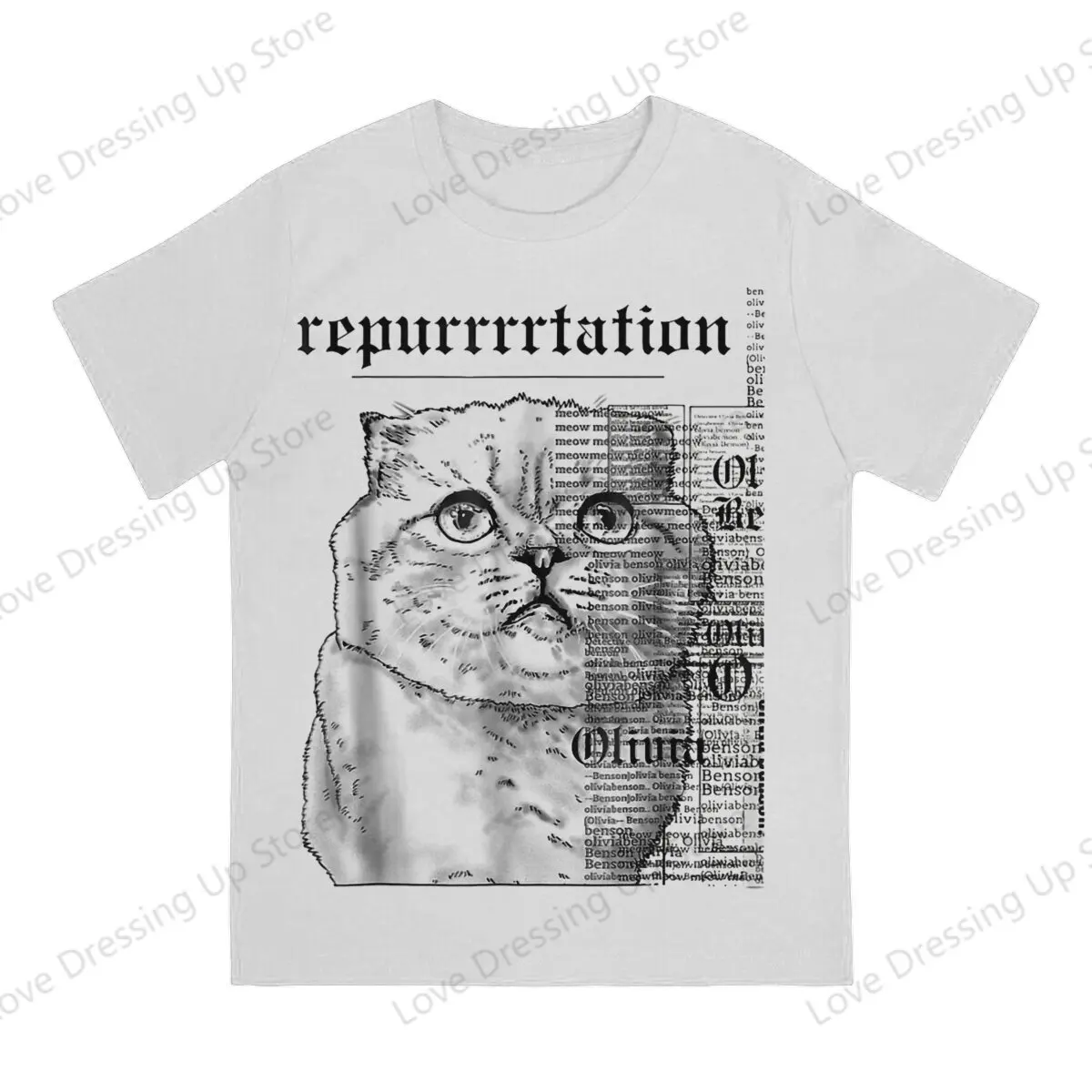 thumbnail image 1 of Camiseta de algodón con estampado grande de Taylor White Cats Swift Rep Tour para hombre, camisetas de manga corta, camisetas deportivas, 1 of 4