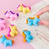 3Pcs/Lot Cute Cartoon Unicorn Eraser Kawaii 3D Pony Detachable Pencil Eraser Rubber For Kids School Student Stationery Gifts 2