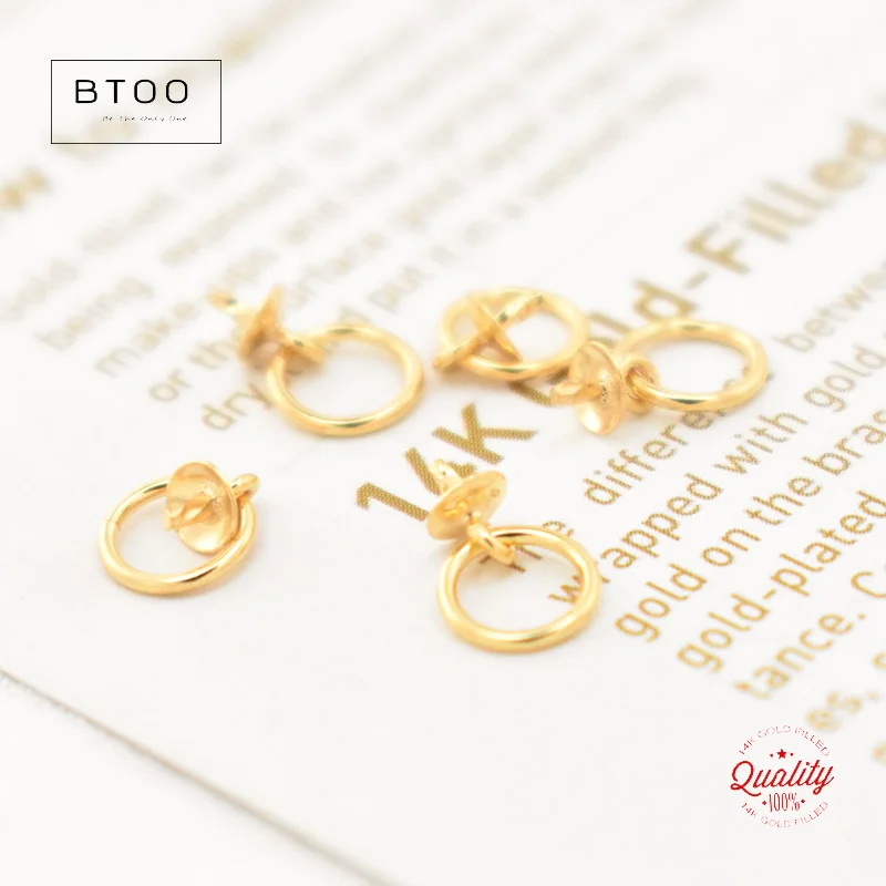 14 Karat Gold gefüllt Tasse Twist Peg Tropfen mit offenem Ring Gold kappe Gold gefüllt Schmuck Zubehör hypo allergen Schmuck Zubehör – Detail 13