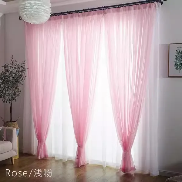 Sheer Curtains Window Curtains Decor Curtains White Sheer Yarn Tulle Orange Green Curtains for Room Divider Decor Children Wedding Ceiling Drapes WP184B