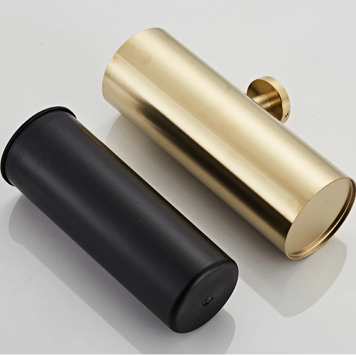 304 stainless steel brushed gold toilet brush with base wall mounted toilet brush set