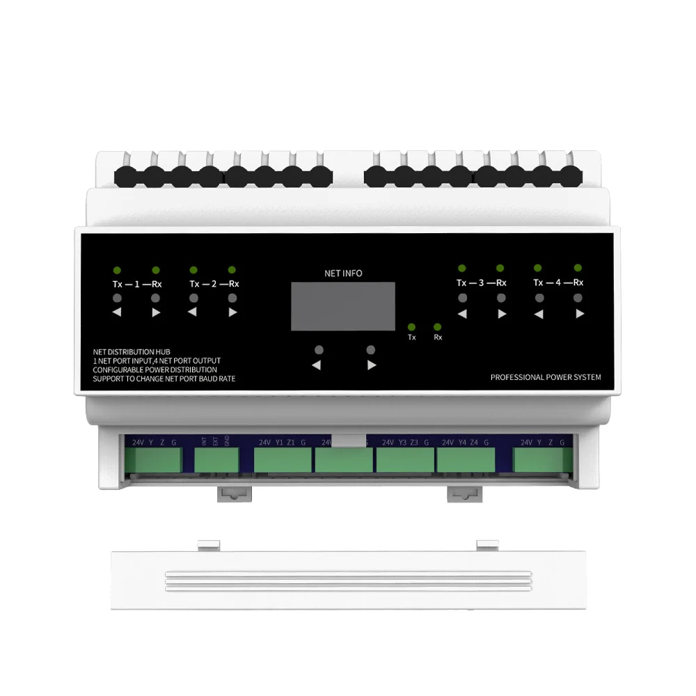 

DIN-RAIL Distribution Hub RS-485 Modbus DC24V Dimming Lighting Control Systems For DALI Controller