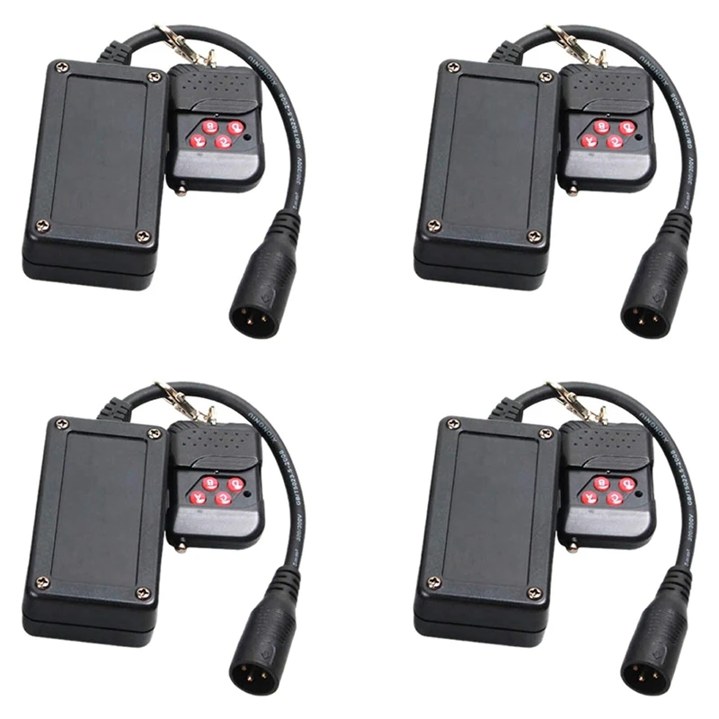 

4X 3 Pins XLR Wireless Remote Control Receiver For Smoke Fog Machine DJ Stage Controller Receptor Fogging 400W 900
