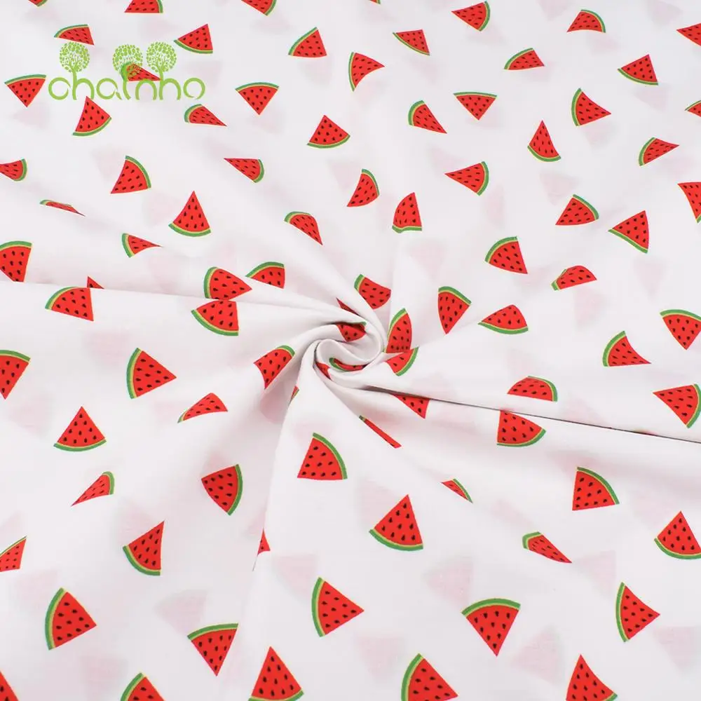 Chainho,Printed Plain Weave Poplin Cotton Fabric,DIY Sewing Quilting Material,Patchwork Cloth For Shirts,Skirts,Dress,15PC102