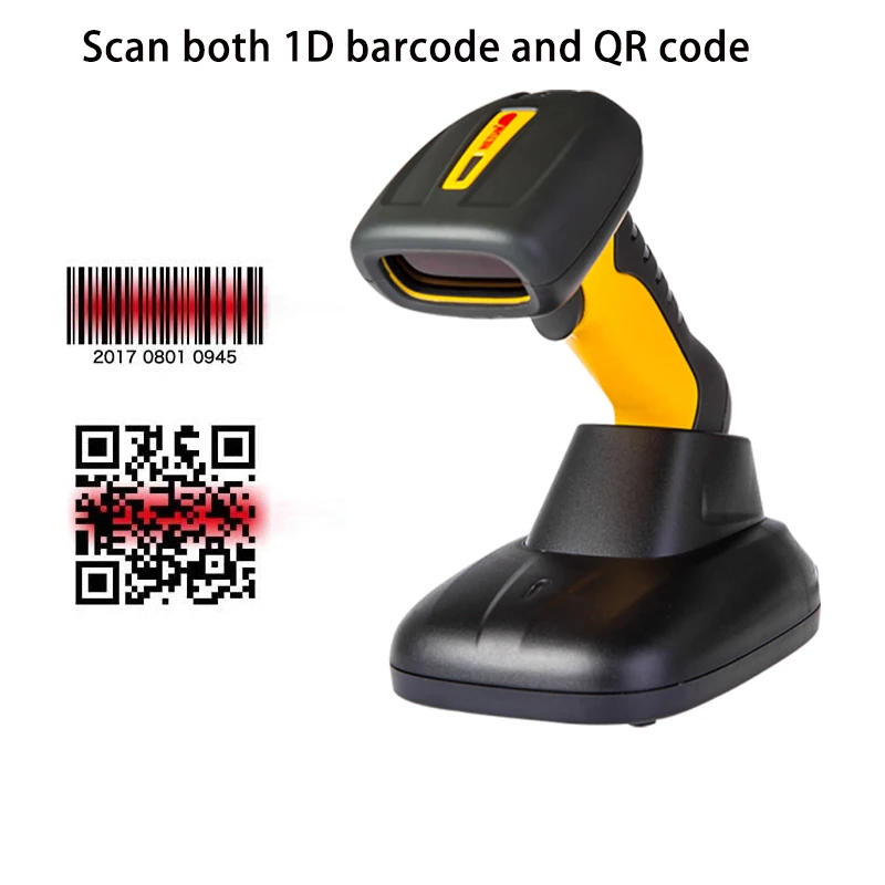 Industrial Level Bluetooth Barcode Scanner Wireless 2D QR Reader Handheld Bar Code Reader for Android iOS PC With Stand Charger datalogic scanner Scanners