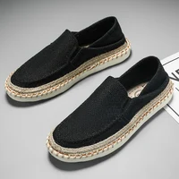 Fashion Breathable Slip-on Cloth Shoes Men Loafers Summer Slippers Lazy Shoes Size 39-44