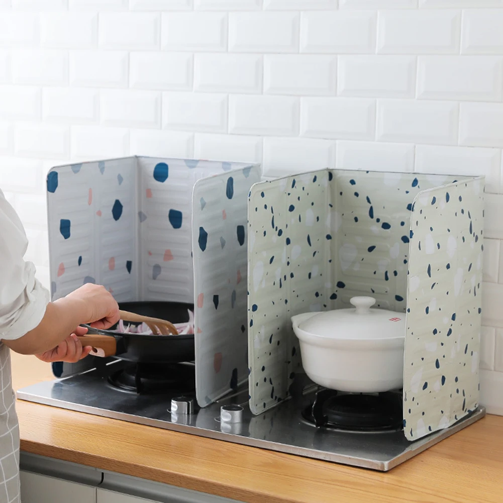 Wall Oil Splash Guard Aluminum Foil Stove Plate Prevent Oil Splatter Kitchen Tool Cooking Insulate Splash Proof Baffle