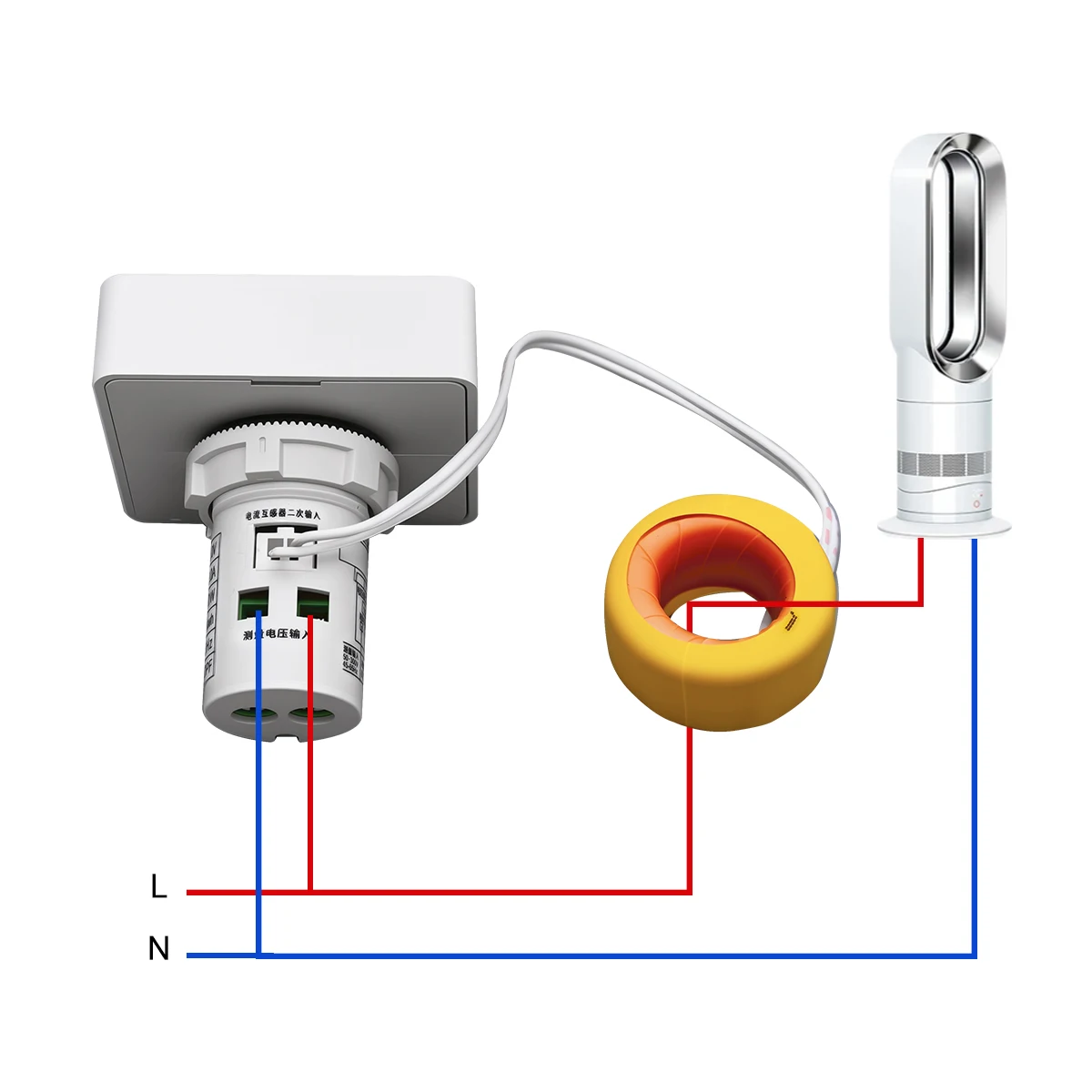 TOMZN 6-in-1 AC 다기능 측정기 50?300V 50/60Hz |   전압, 전류, 주파수, 활동 전력, kWh, 에너지 소비량을 모니터링합니다.