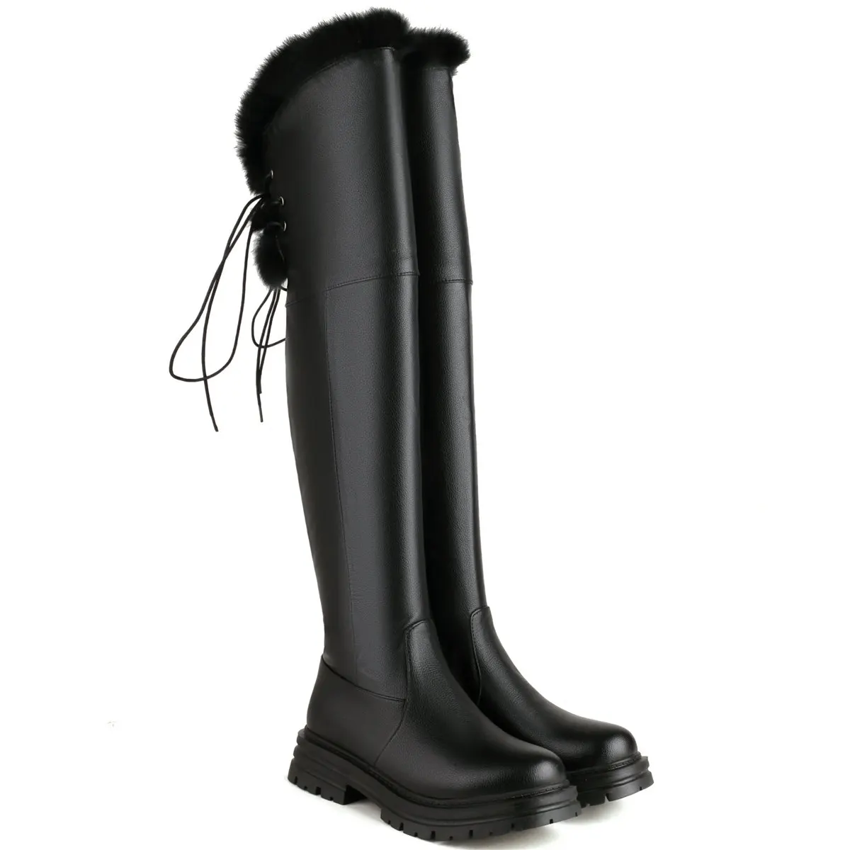 

2023 Winter Pumps Shoes Women Med Heel Over The Knee High Snow Boots Female Round Toe Platform Fashion Sneakers Casual Shoes