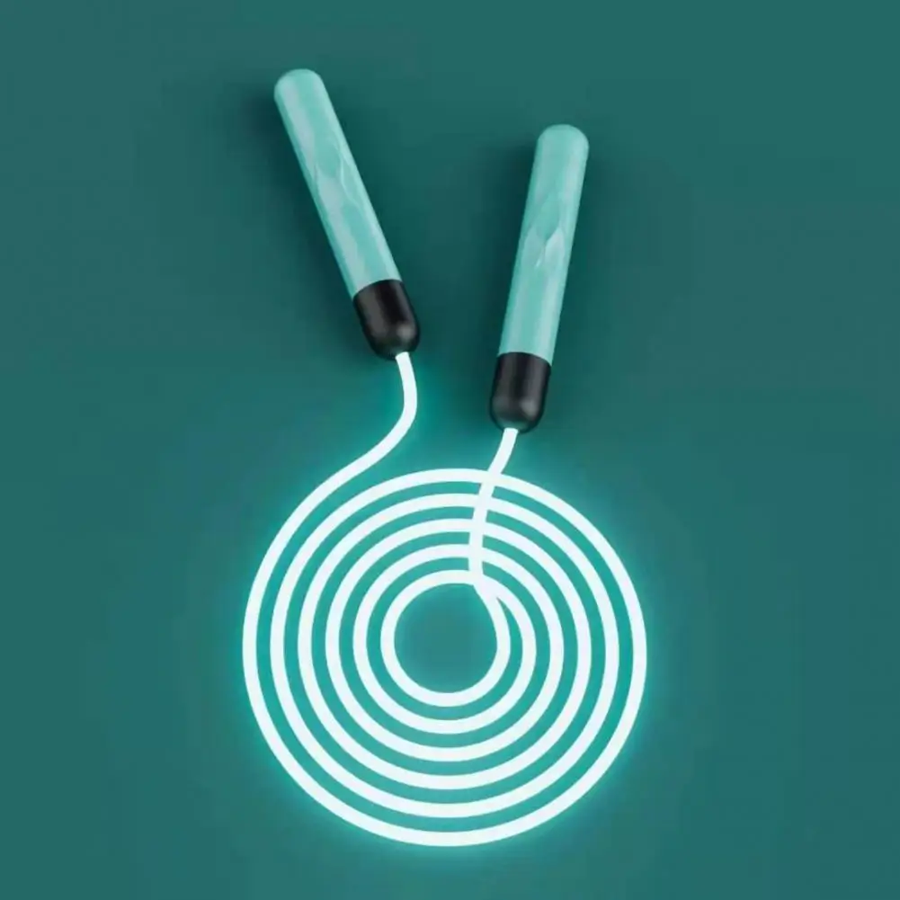 Glowing Jump Rope Adjustable Non-slip Handle Battery-operated with Light TPU LED Light Up Luminous Skipping