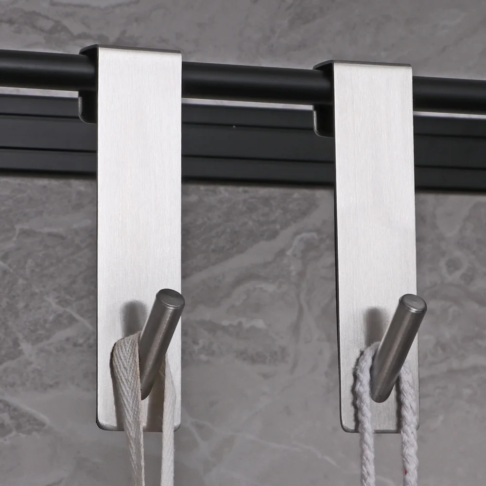 Description Picture 4 of itemMetal Bathroom Shower Door Hook Over Glass Door Shower Towel Rack Stainless Steel Drilling Free Towel Holder Hanger