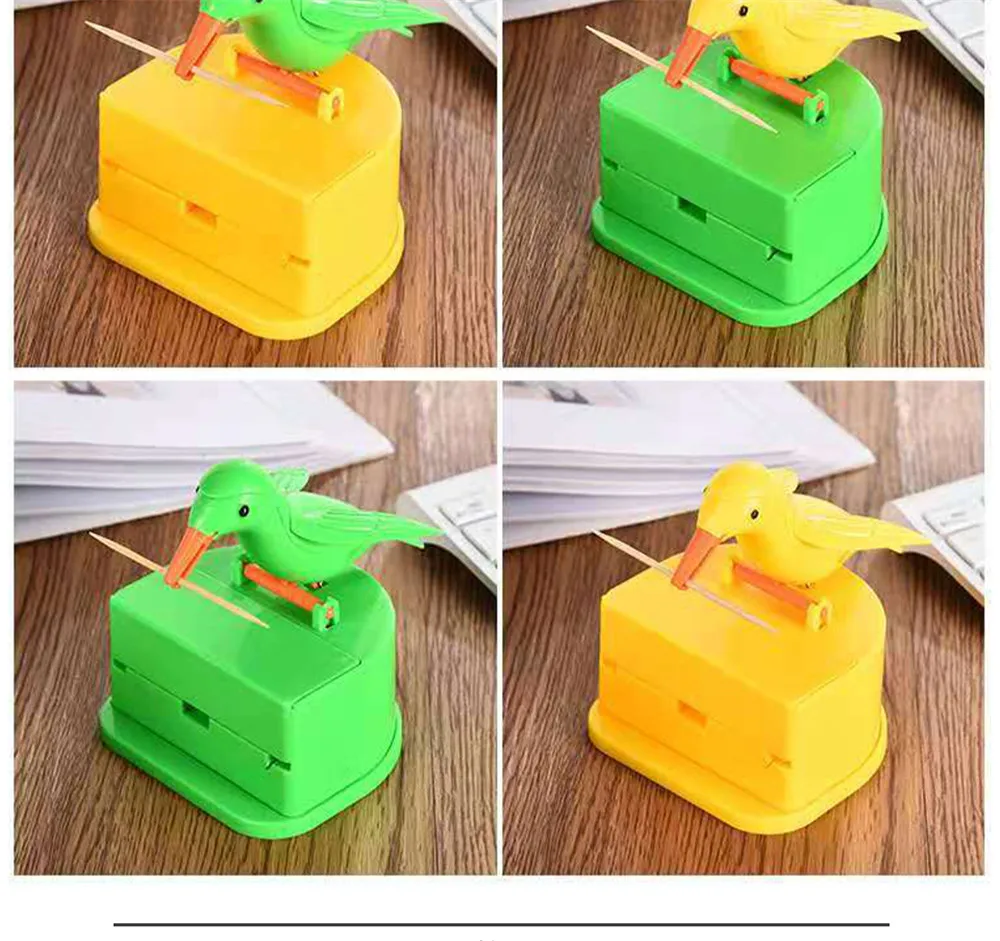 Description Picture 3 of itemCreative Bird Toothpick Box Smart Home Product Desktop Decoration Automatic Press Type Kitchen Bar Supplies Toothpick Dispenser