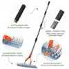 Weeding Steel Thatch Rake with Adjustable Double-Sided Rake Tine Detachable Long Handle Garden Grass Grooming Rake for Lawn 5
