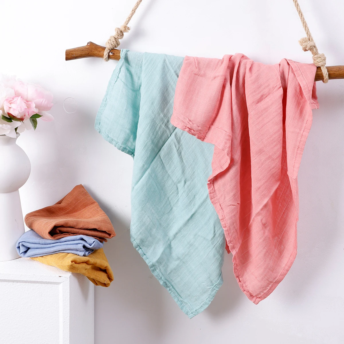 5Pcs/set Cotton Muslin Burp Cloth 60*60cm