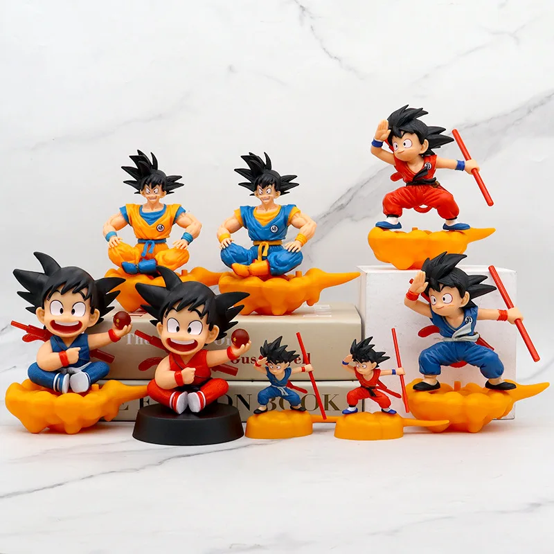 

Q Version Dragon Ball Figures Goku Sitting Posture Somersault Clouds Anime Figurine Statue Model PVC Action Figure Birthday Gift