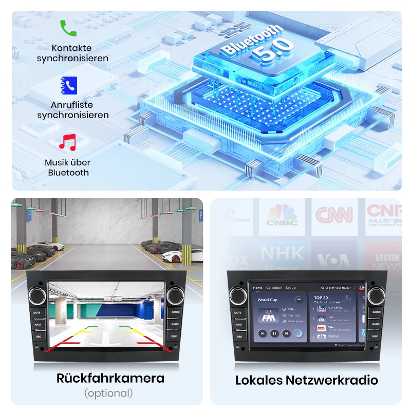 Radio para Auto Junsun de 7 Pulgadas con Android para Opel Astra H G J Zafira B Corsa C D Antara Vectra Vivaro, CarPlay, Pantalla IPS, Reproductor Multimedia Estéreo, Sistema Inteligente para Auto, 2 Din, Autoradio, Unidad Principal, Navegación GPS, BT, 4G, WIFI, FM, AM, DSP, RDS, SWC, DAB+ 6