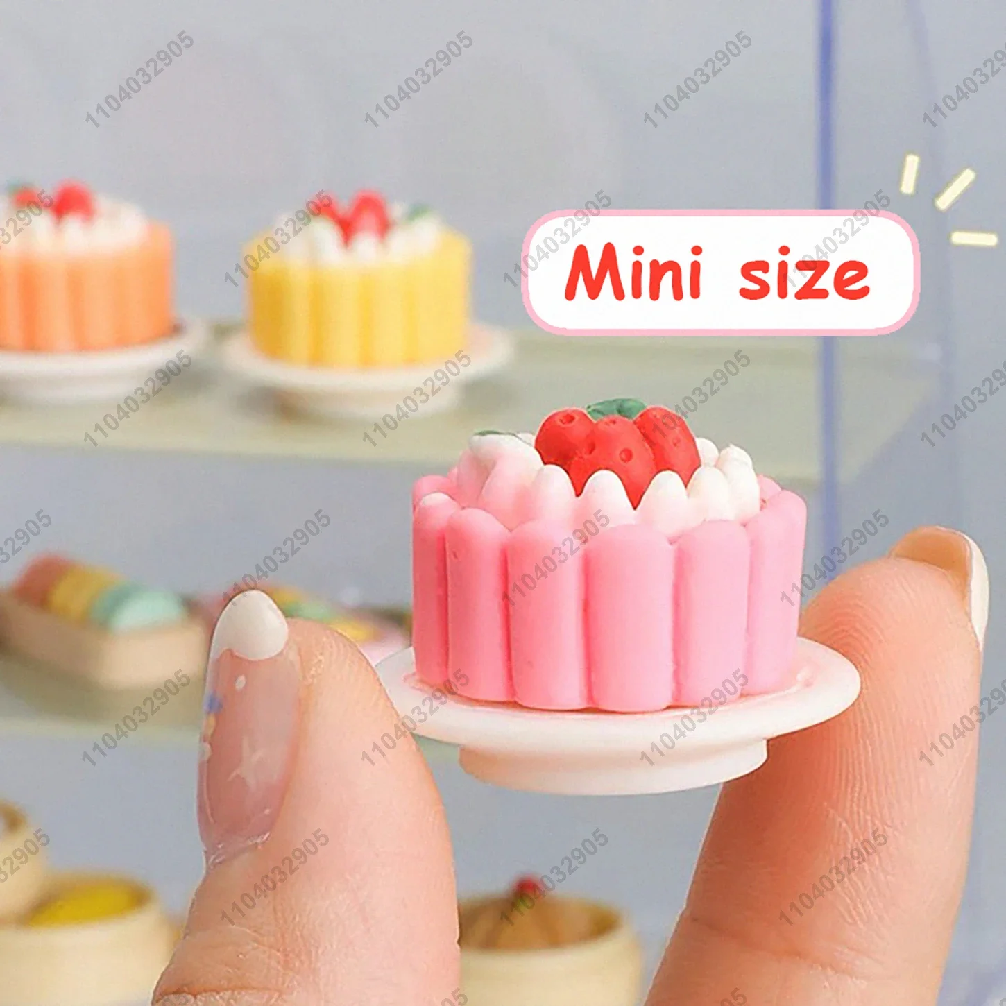 Miniature Shop Cake Bread Dessert Cabinet Bakery Store Room Display Handcraft Dollhouse Stand Food Items Scenario Display Show 6