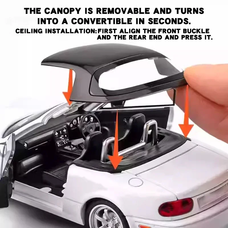 1:32 Mazda MX5 MX-5 RX7 Supercar Metal Alloy Diecast Toy Car Model Collectibles Birthday Gift Sound & Light Children Toy Hobbies 5