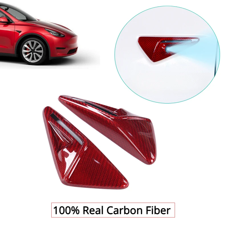 

Side Camera Cover Sticker for Tesla Model 3 Y S X Real Carbon Fiber Leaf Board 3K 240G Toray Dry Carbon Modification 2017-2023