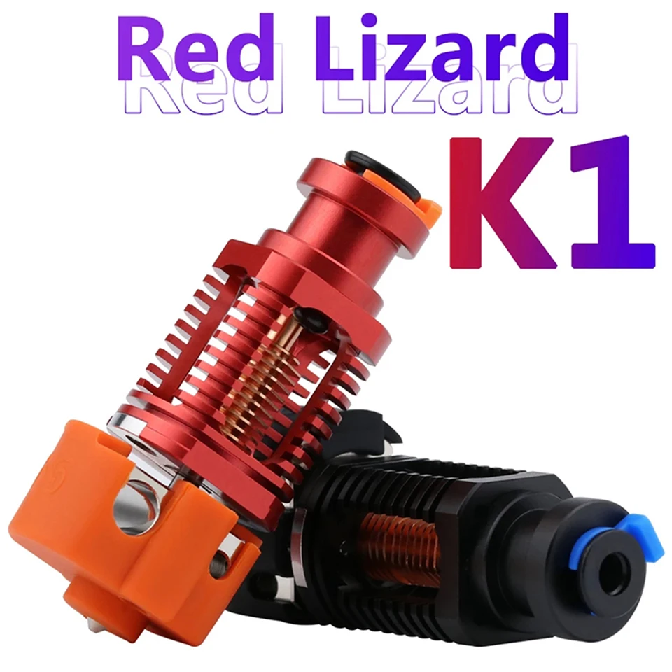 3D Printer Red Lizard k1 V6 Hotend Assembled Plated Copper Hotend for Titan Voron Prusa I3 MK3 Extruder