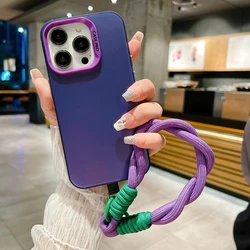 Metallic Aurora Matte Phone Case with Lanyard Attachment for Tecno Spark 20 Pro (Purple)