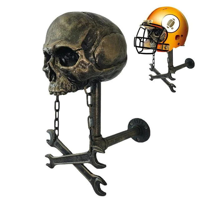 Moto Skull Casque Porte-Casque Forme De Crâne Porte-Casque Décoration  Murale