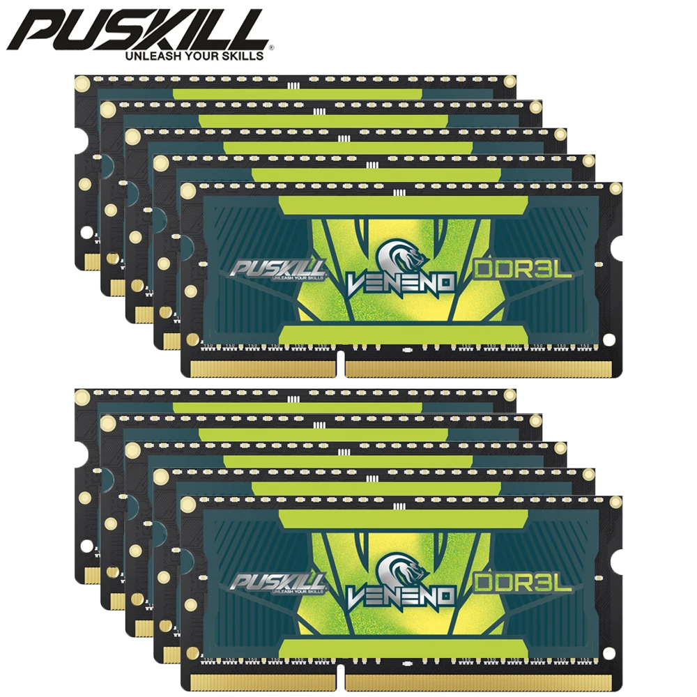 PUSKILL 노트북 메모리 램, DDR3, DDR3L, 204 핀, 4GB, 2GB, 8GB, 1600MHz, 1333MHz, 도매 